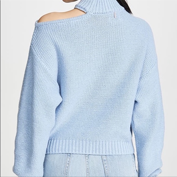 Misa Sanja Open Shoulder Mock Neck Sweater Blue - Picture 3 of 7